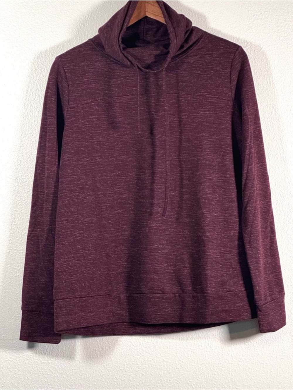 32 Degrees Fleece Quilted Funnel-Neck Top Burgandy